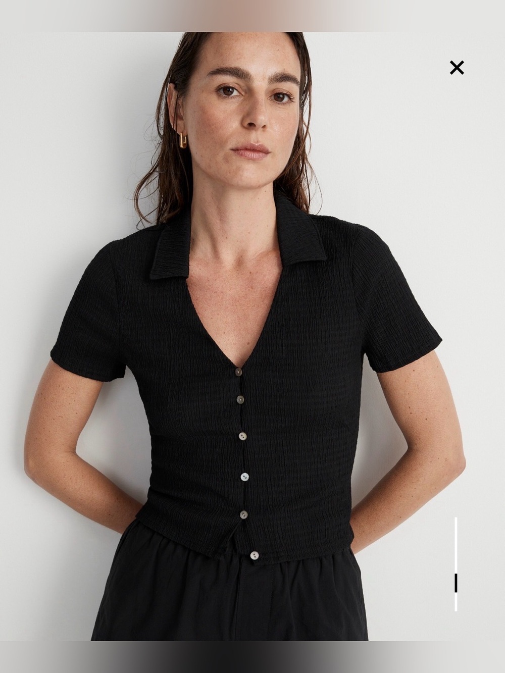 Madewell Olive Green Short Sleeve Button-Down Top - Picture 8 of 10